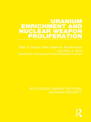 cover image of Uranium Enrichment and Nuclear Weapon Proliferation